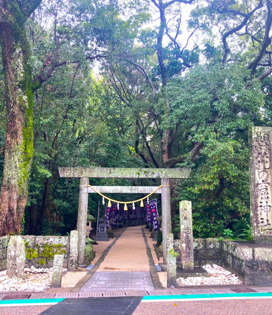 花の窟神社の鳥居前写真。